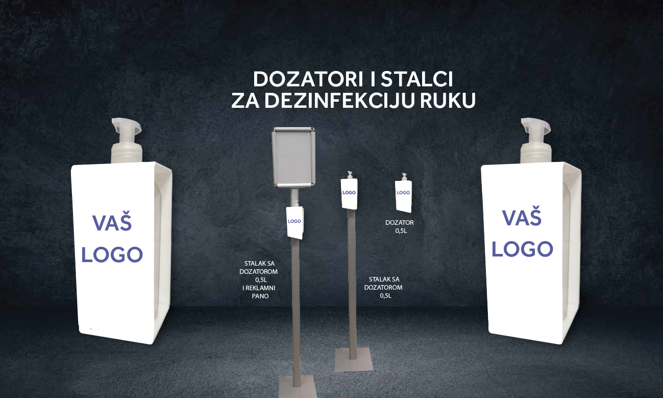 STALCI I DOZATORI + aplikacija logotipa